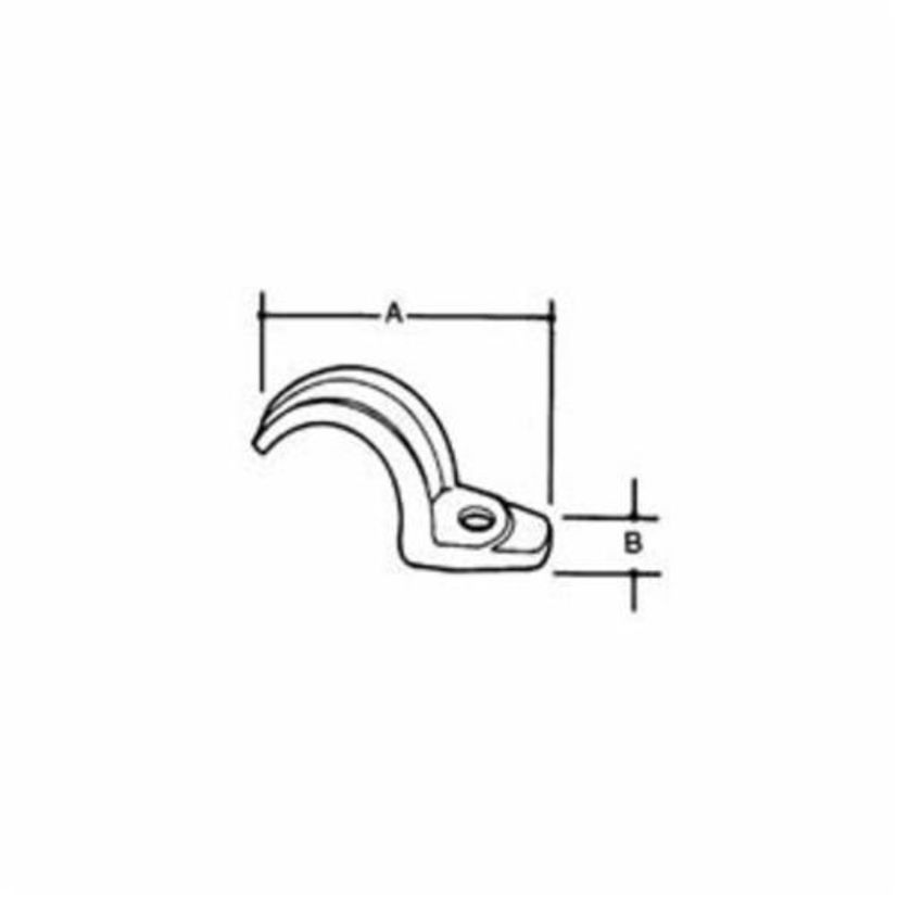Steel City HS-401 1-Hole Pipe Strap, 1/2 in, For Use With IMC/Rigid Conduit, Malleable Iron, Zinc Plated